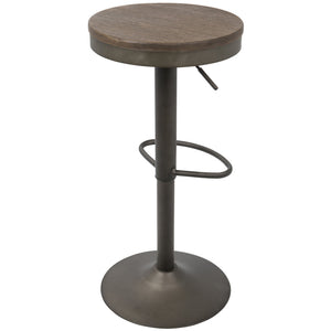 English Elm Dakota Industrial Adjustable Barstools - Rustic Charm & 360-Degree Swivel - Set Of 2 For Home Use B202P222404
