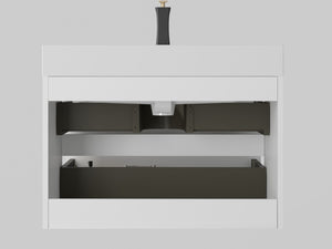 English Elm Alice 30" White Floating Bathroom Vanity With Large Storage & Seamless Sink - Modern Elegance Redefined W1865S00179