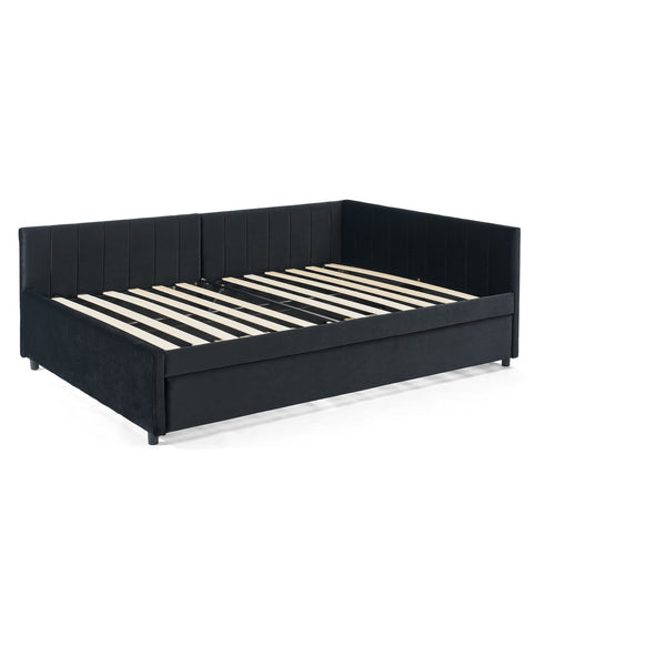 English Elm Full Size Daybed With Trundle - Stylish Velvet Sofa Bed Frame For Cozy Spaces & Overnight Guests W1413S00086