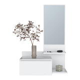 English Elm Floating Hallway Cabinet Lowell, Living Room, White