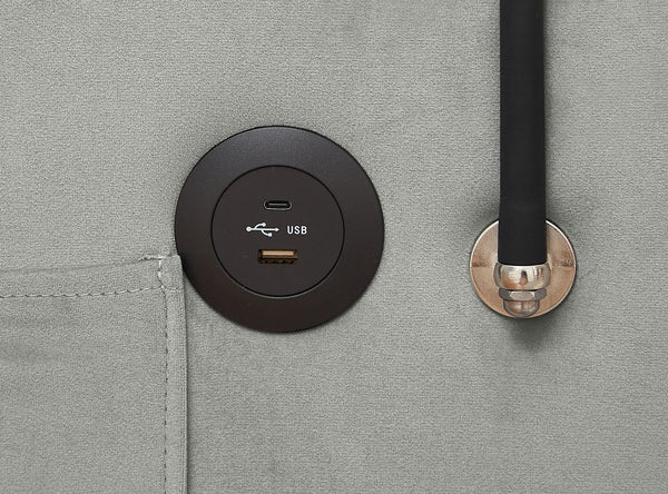 English Elm 3-in-1 Sofa Bed with USB & Cup Holders, Velvet Convertible Sleeper Chair with 3 Angles for Small Spaces Gray W1359P336107