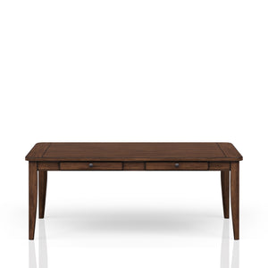 English Elm Casual 78" Solid Wood & MDF Dining Table with Four Storage Drawers, Brown Finish, Transitional Style B2699P218281