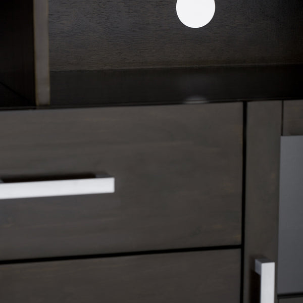 English Elm Kitchener Tall Tv Media Stand In Hickory Brown - Handcrafted Solid Wood, Glass Doors & Adjustable Storage B136P159553