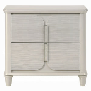 English Elm Pearl Elegant Pearl White Nightstand 2-Drawer Glam Wooden Bedside Table 30"W x18"D x27"H Durable Finish B2741P322567