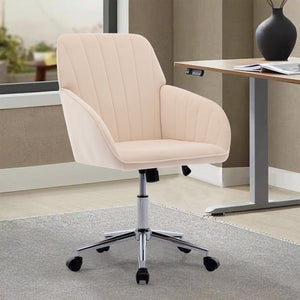 English Elm Ty Adjustable Office Chair - Ergonomic Khaki Velvet Swivel Chair With Memory Foam For Long Comfort W2311P199119-GIGA