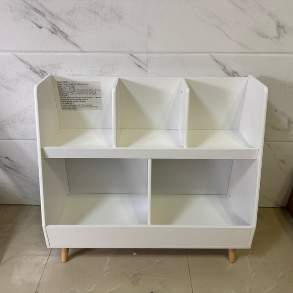 English Elm Kids Kidshelf: Durable MDF Kids Bookshelf with Pine Legs, Magazine & Toy Organizer, Tip-Over Safe Design White 35.43 L x 16.73 W x 4.72 H W808127563