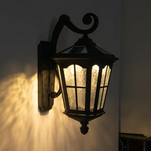 English Elm Black Solar Outdoor Wall Sconce Ip65 Aluminum Geometric Gate Garden Patio Light W5008P392750