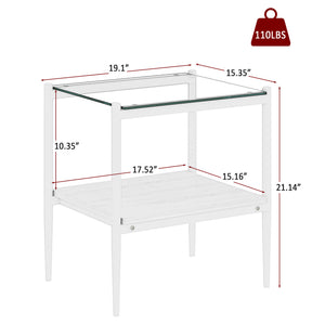English Elm Coffee Table Set Of 3 – Modern Tempered Glass & Mdf End Tables For Stylish Living Room Decor W241S00050