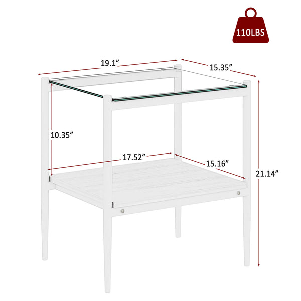 English Elm Coffee Table Set Of 3 – Modern Tempered Glass & Mdf End Tables For Stylish Living Room Decor W241S00050