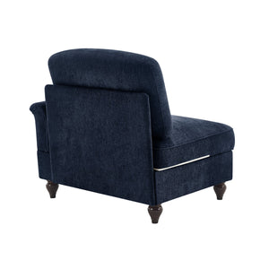 English Elm Sofa Rsf Chenille Sectional with Floral Backrest and Detachable Ruffle Skirt Design W3041P332620