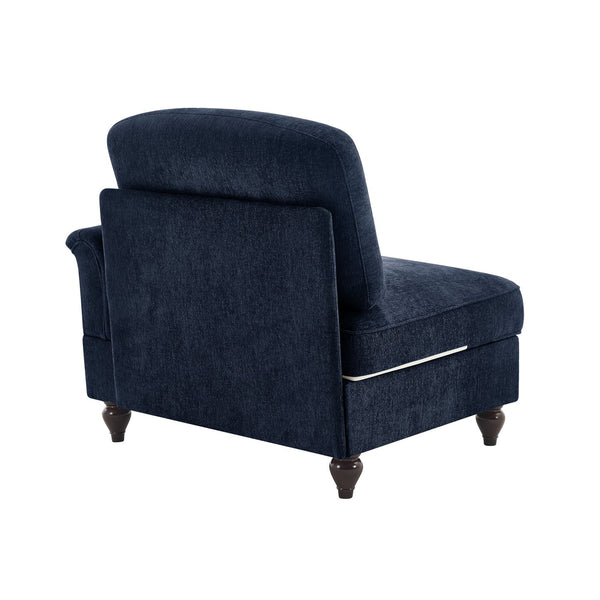 English Elm Sofa Rsf Chenille Sectional with Floral Backrest and Detachable Ruffle Skirt Design W3041P332620