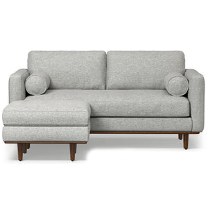English Elm Morrison Mid-Century 72" Sofa with Ottoman Set — Eco-Friendly Recycled Fabric, Plush Feather Fill, Sturdy Craftsmanship Gray B136P199239