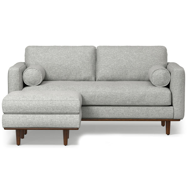 English Elm Morrison Mid-Century 72" Sofa with Ottoman Set — Eco-Friendly Recycled Fabric, Plush Feather Fill, Sturdy Craftsmanship Gray B136P199239