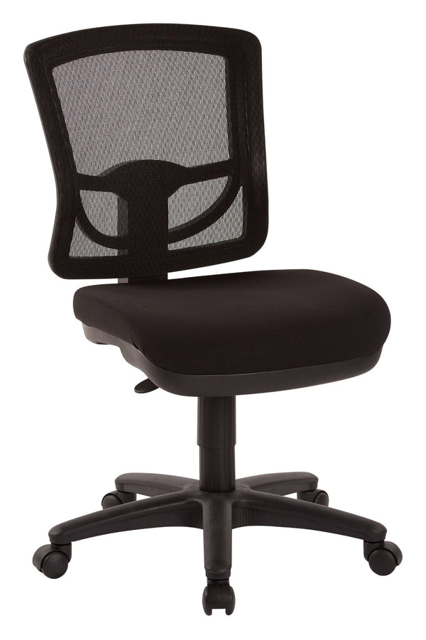 OSP Home Furnishings Progrid® Mesh Back Armless Task Chair with Lumbar Support for Modern Office Use 2817-30