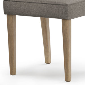 English Elm Bartow Taupe Dining Chair Set of 2 – Upholstered Rubberwood Frame, Piped Modern Design, Multiuse B136P158472