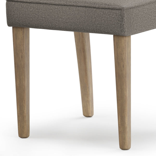 English Elm Bartow Taupe Dining Chair Set of 2 – Upholstered Rubberwood Frame, Piped Modern Design, Multiuse B136P158472