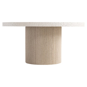 Bernhardt Bernhardt Kiona Dining Table — Sculptural Crema Faux-Stone Top With Rope-Wrapped Sandbar Pedestal, Durable Elegance K1806