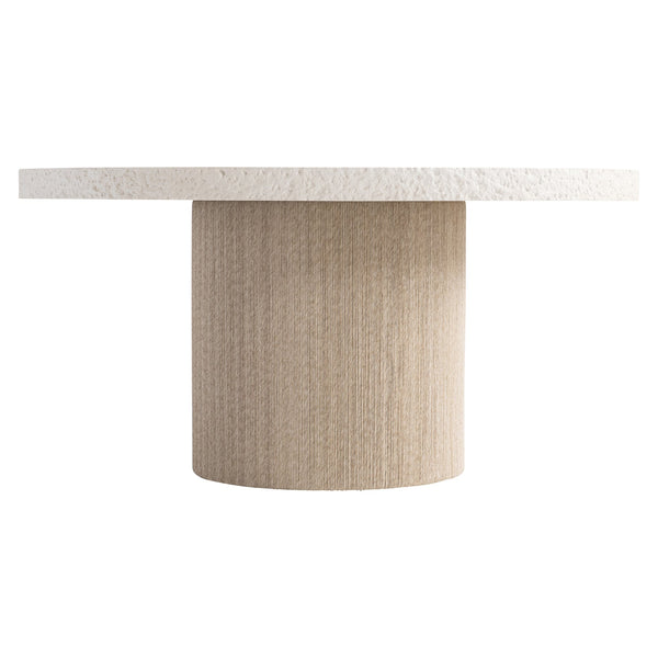Bernhardt Bernhardt Kiona Dining Table — Sculptural Crema Faux-Stone Top With Rope-Wrapped Sandbar Pedestal, Durable Elegance K1806