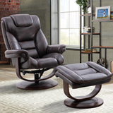 Parker House Parker Living Monarch - Truffle Manual Reclining Swivel Chair and Ottoman Truffle 90% Polyester, 10% PU (W) MMON#212S-TRU