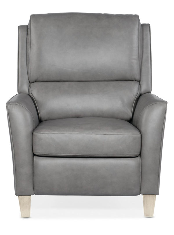 Hooker Furniture Dunes Semi-Aniline Leather Power Recliner With Usb, Bustle Back, Flared Arms & White Tapered Feet RC101-PH-090