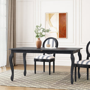 English Elm Ext. Dining Table Rubberwood Cabriole Leg French Country Extendable with Butterfly Leaf 70936.00