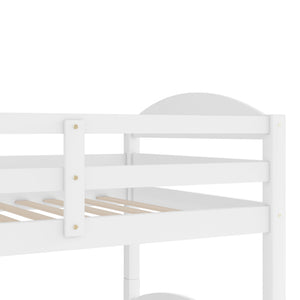 English Elm Twin L-shaped Mission Bunk with Trundle Sleeps Five Solid Pine Kids Room Bed LT000024AAK