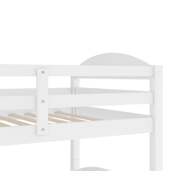 English Elm Twin L-shaped Mission Bunk with Trundle Sleeps Five Solid Pine Kids Room Bed LT000024AAK