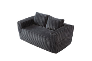 English Elm Sofa Cloud-Lounge 2-Seater Corduroy Memory Foam Loveseat, No-Assembly Modular, Portable Gray W1960P381476