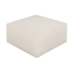 English Elm Upholstered Corduroy Square Ottoman Plywood Frame Sectional Footrest for Living Room Beige N757P414087I