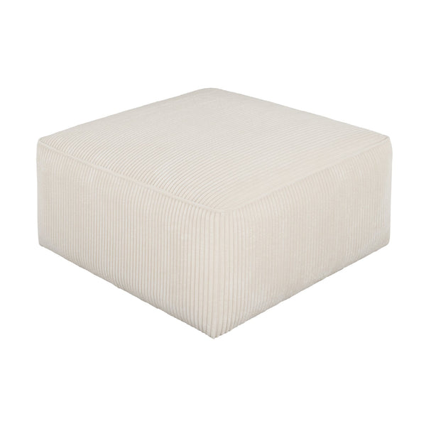 English Elm Upholstered Corduroy Square Ottoman Plywood Frame Sectional Footrest for Living Room Beige N757P414087I