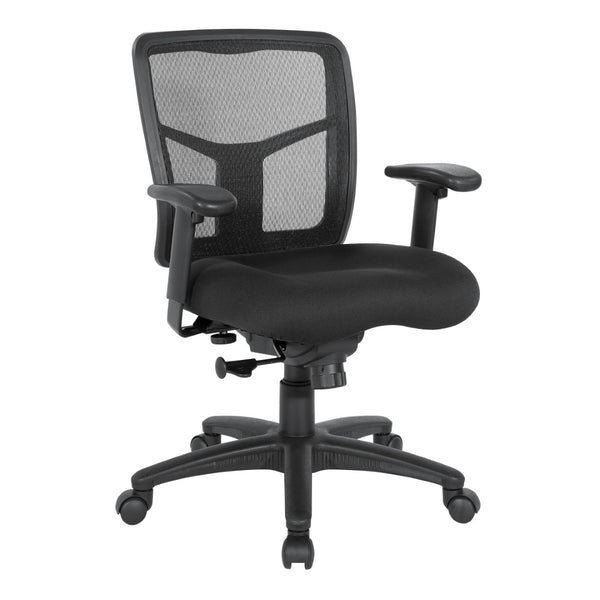 OSP Home Furnishings Progrid® Breathable Mesh Manager Chair with Lumbar Support and Ergonomic Seat Controls 92553-30