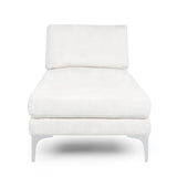 Christopher Knight Home® - Noble House - Beamon Contemporary Fabric Chaise Lounge, Ivory and Silver