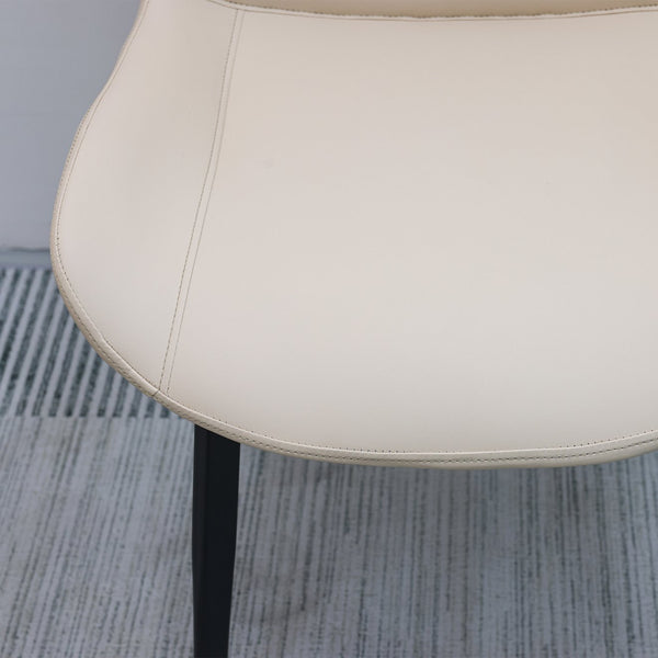 English Elm Beige Pu Leather Dining Chairs Set Of 2 - Modern, Durable, Ergonomic For Kitchen, Office & More! T3967P384117