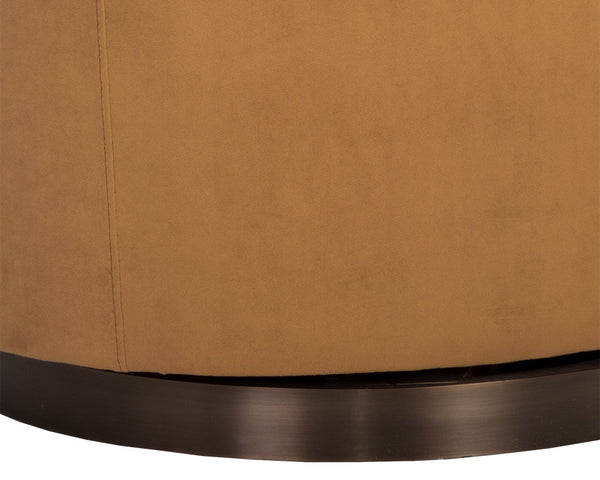 Sunpan Hazel Swivel Lounge Chair - Stylish Barrel Back Design, Perfect for Living Rooms and Offices Dark Bronze