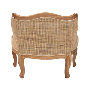 English Elm Bohemian Rattan Seagrass Accent Chair with Curved Back for Coastal Living Rooms B2750P467689