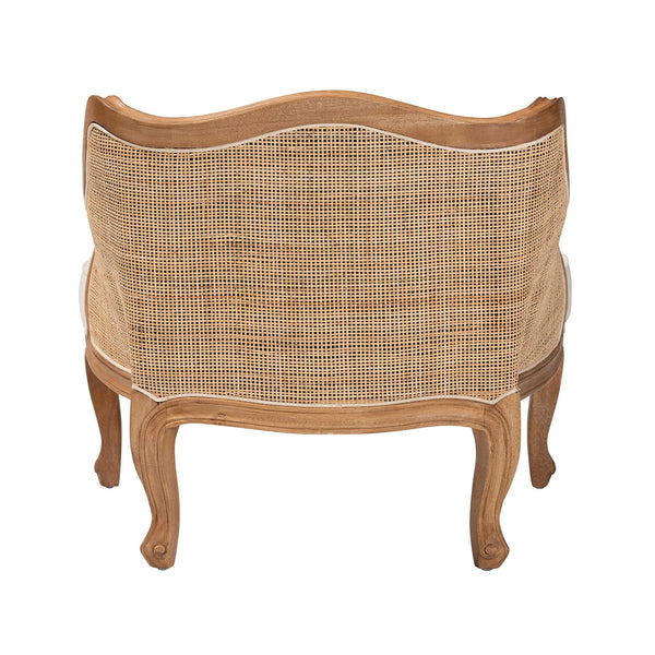 English Elm Bohemian Rattan Seagrass Accent Chair with Curved Back for Coastal Living Rooms B2750P467689