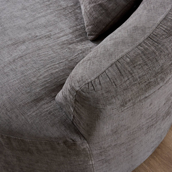 English Elm 111" L Shaped Cloud Sofa Plush Chenille Upholstered High Density Foam Apartment Living Room Grey W1669S00058
