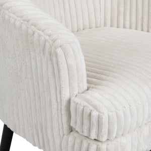 Crestview Collection Transitional Chic Accent Chair - Elegant Tufted Design, Soft Polyester Fabric, Easy Assembly & Comfort White Polyester Cvfzr6150