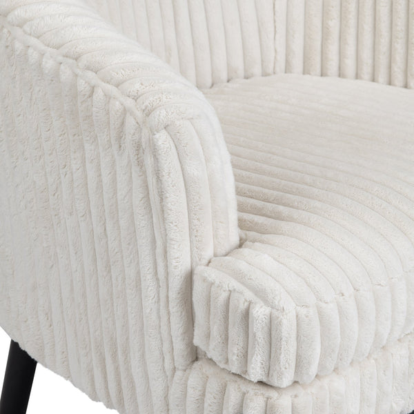Crestview Collection Transitional Chic Accent Chair - Elegant Tufted Design, Soft Polyester Fabric, Easy Assembly & Comfort White Polyester Cvfzr6150