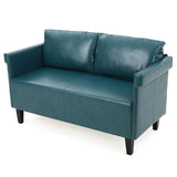 Christopher Knight Home® - Noble House - Bellerose Teal Leather Settee