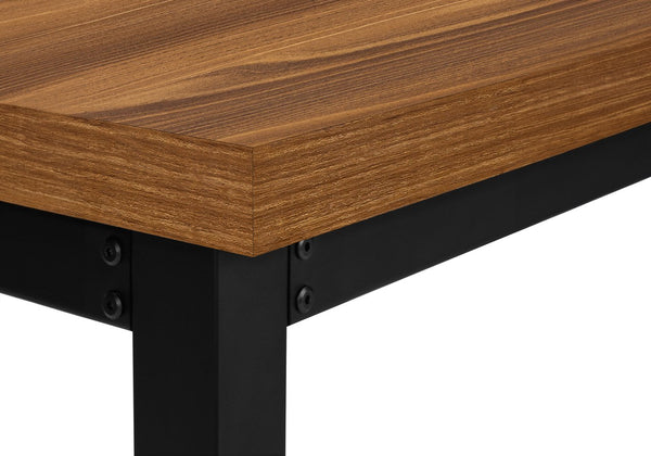 English Elm Computer Desk - Adjustable Height, Contemporary Walnut Laminate & Black Metal, Perfect For Small Spaces B2710P219890