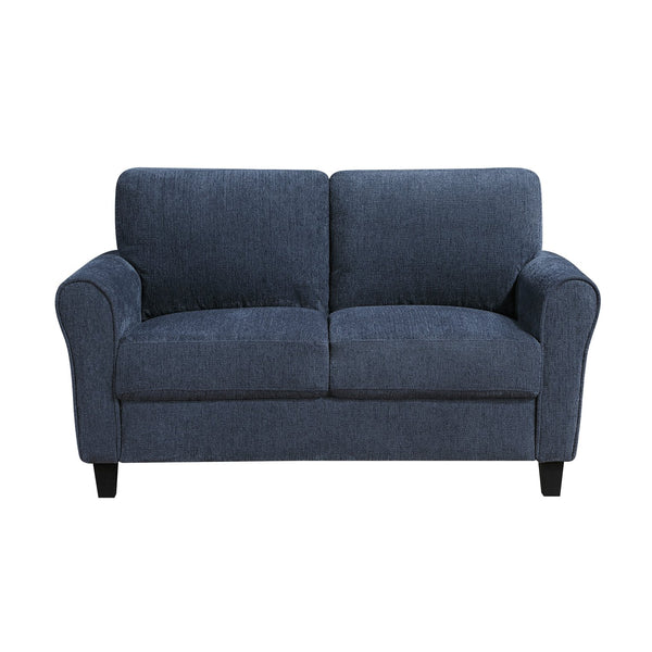 English Elm Contemporary Blue Chenille Sofa and Loveseat Set with Pocket Coil Plush Seating B011S02487