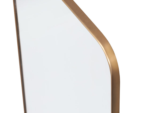 Sunpan Calabasas Floor Mirror - Sleek Minimalist Design with Iron Frame, Perfect for Modern Loft Spaces Brass