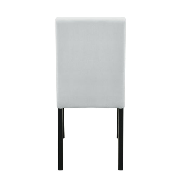 English Elm Sarang Faux Marble Black Dining Table with 4 Silver Padded Chairs — Solid Wood MDF, Sturdy Craftsmanship B201P359580