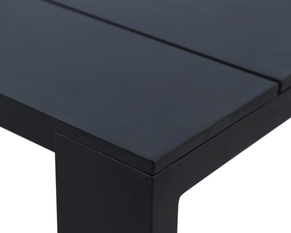 Sunpan Lucerne Modern Square Dining Table - Stylish Sterling Black Aluminum for Outdoor Elegance 70W x 40D x 30H