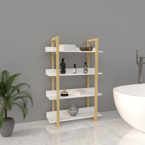 English Elm Multifuction Solid Wood Bookcase with Color-Contrast Shelves, 4-Tier Plant Stand, Sturdy Waterproof Finish W3128P261295
