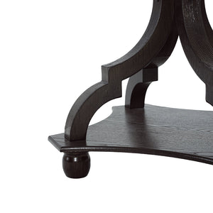 English Elm Christopher Knight Home® - End Table French Country Hourglass Accent Table in Black & Natural, Distressed Ornate Curves, 18.75" x 25" N771P307904B