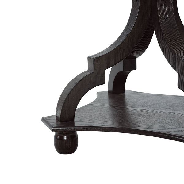 English Elm Christopher Knight Home® - End Table French Country Hourglass Accent Table in Black & Natural, Distressed Ornate Curves, 18.75" x 25" N771P307904B