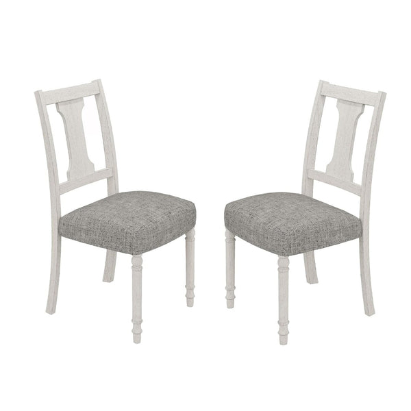 English Elm Set Of 2 Linen Upholstered Dining Side Chairs - Chic, Comfortable Seating For Any Space B016P392420-GIGA