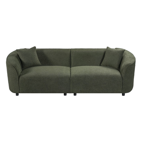 English Elm 87" Curved Boucle Sofa Sculptural Low Profile Design for Modern Living Rooms N767P422840A